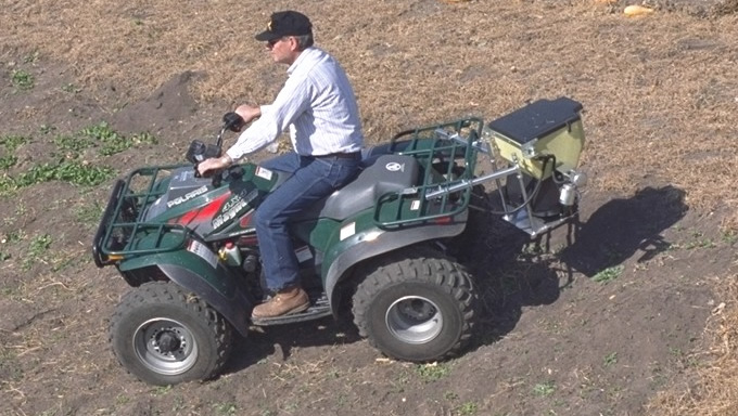 Seed Slinger ATV seeding accessory